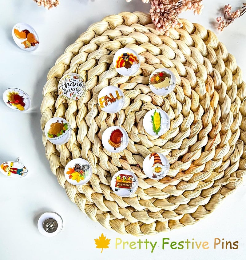 Tandarui 24Pcs Thanksgiving Decorative Push Pins Fall Theme Thumbtacks for Photo Wall, Bulletin Board, Whiteboard,Feature Wall, Cork Board, Map, Office or Home Decor (Thanksgiving) - Image 3